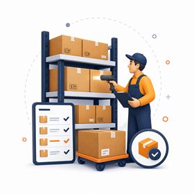 CCTV inventory and stock management illustration