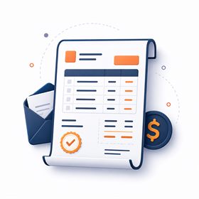 Company invoice and payment record illustration