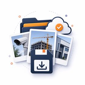 CCTV installation site image records illustration