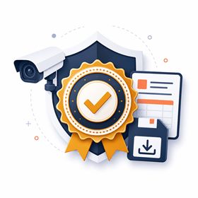 CCTV warranty record and certification illustration